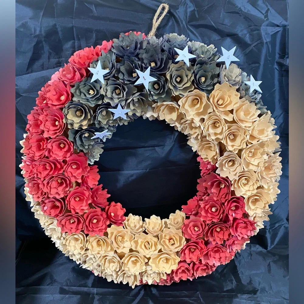 Handmade Sola Wood Wreath with Jute Hanging Rope
